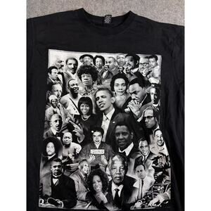 Black History Rap Shirt Mens XL Graphic Tee Leaders Collage Streetwear Retro XL